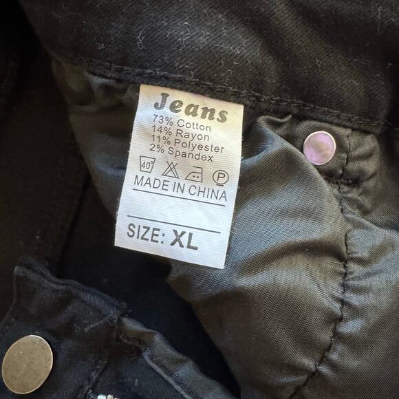 Women's Rocker Size XL Black Distressed Skinny Jeggings - Picture 11 of 11